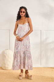 SILKY FLORAL DRESS - PINK