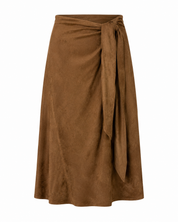 SUEDE SKIRT WITH BOW - CAMEL - CAMEL