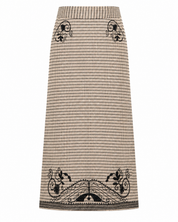 EMBROIDERED PLAID MIDI SKIRT - IVORY