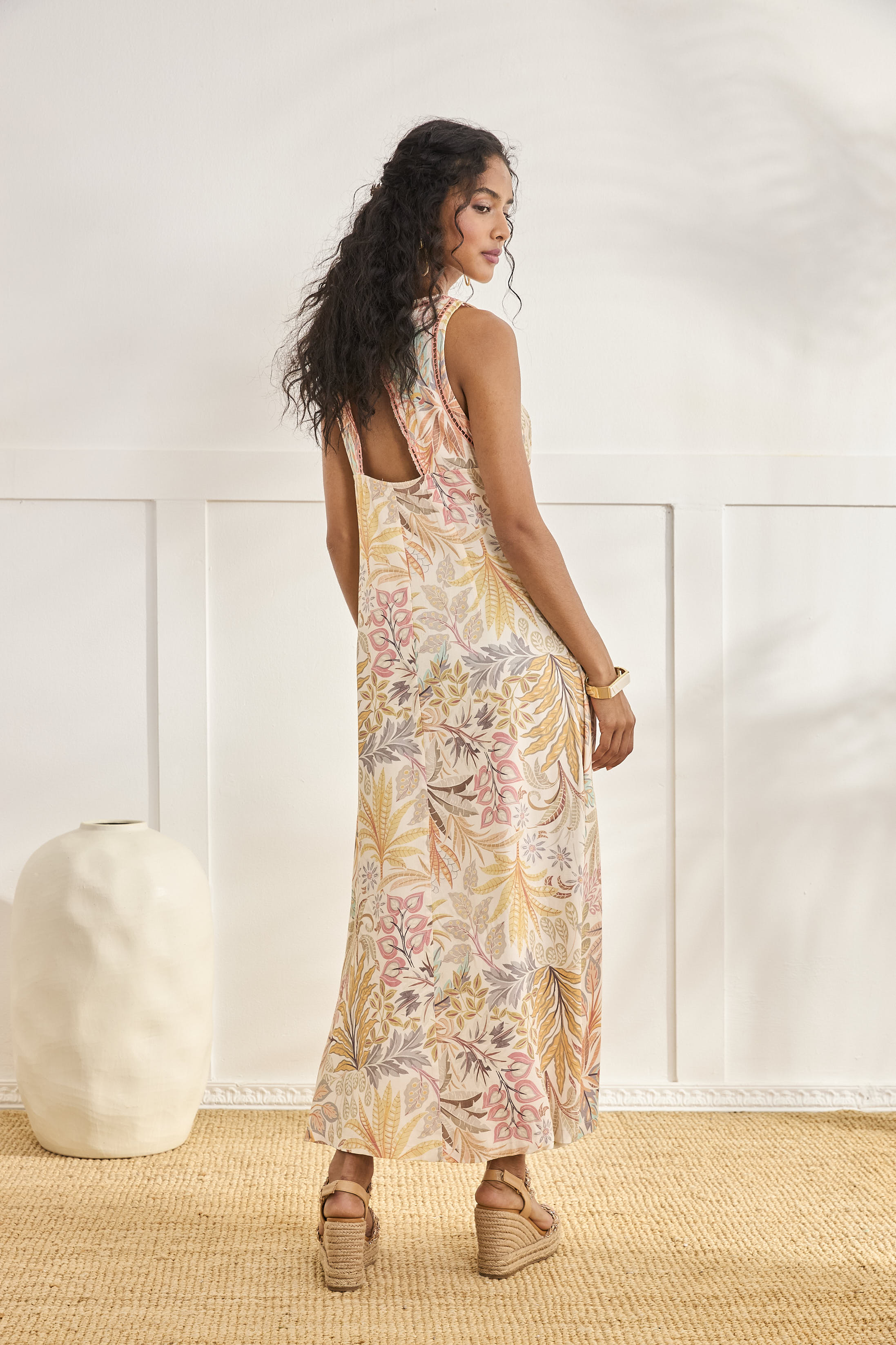 VESTIDO ESTAMPADO TROPIC - CRUDO