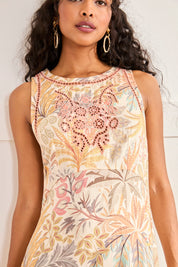 VESTIDO ESTAMPADO TROPIC - CRUDO