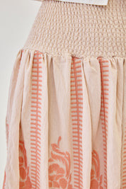 Embroidered Godets Skirt - Coral