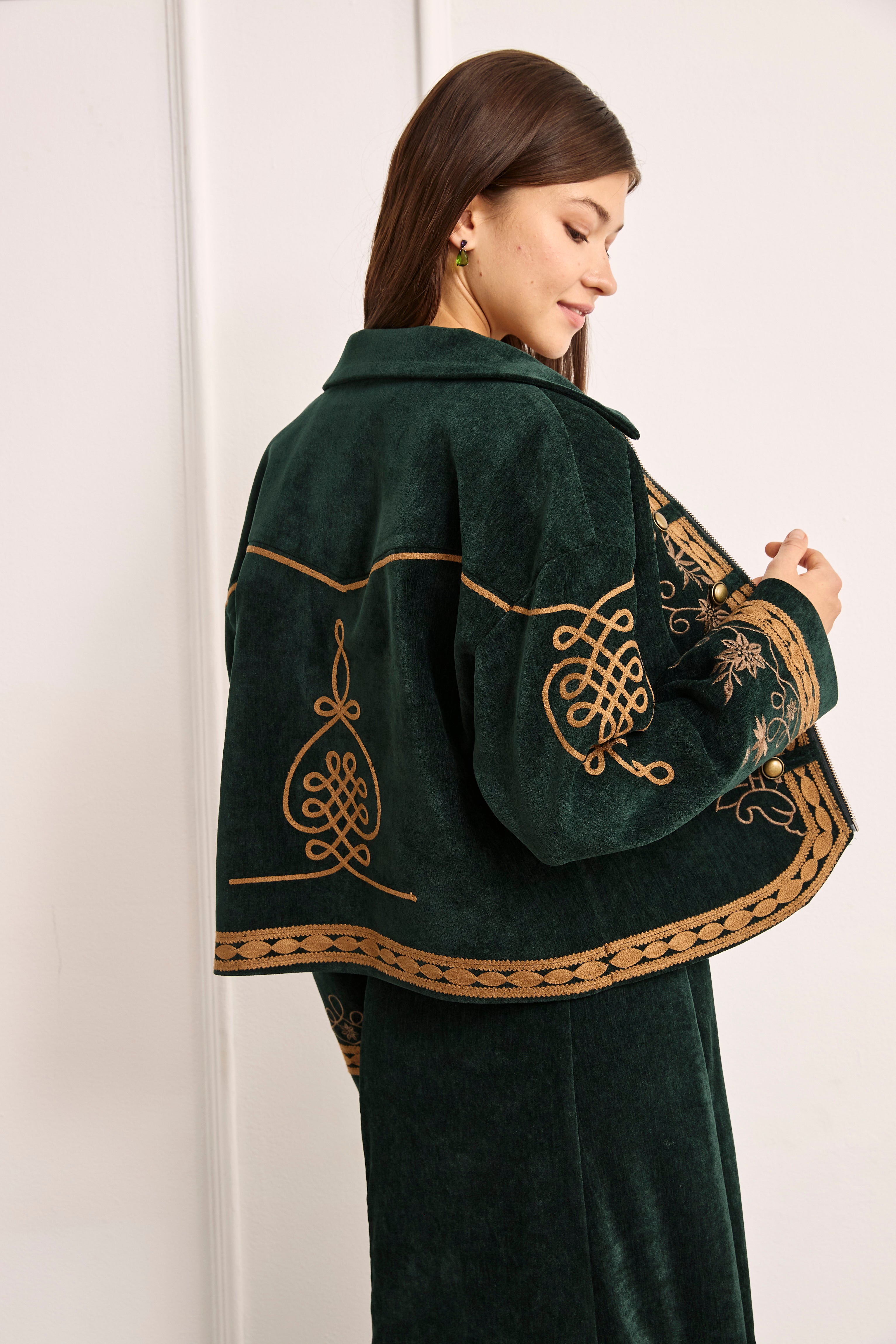 CHAQUETA TERCIOPELO MILITAR - VERDE