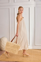 RAFFIA AND FRINGE SHOPPER - RAW