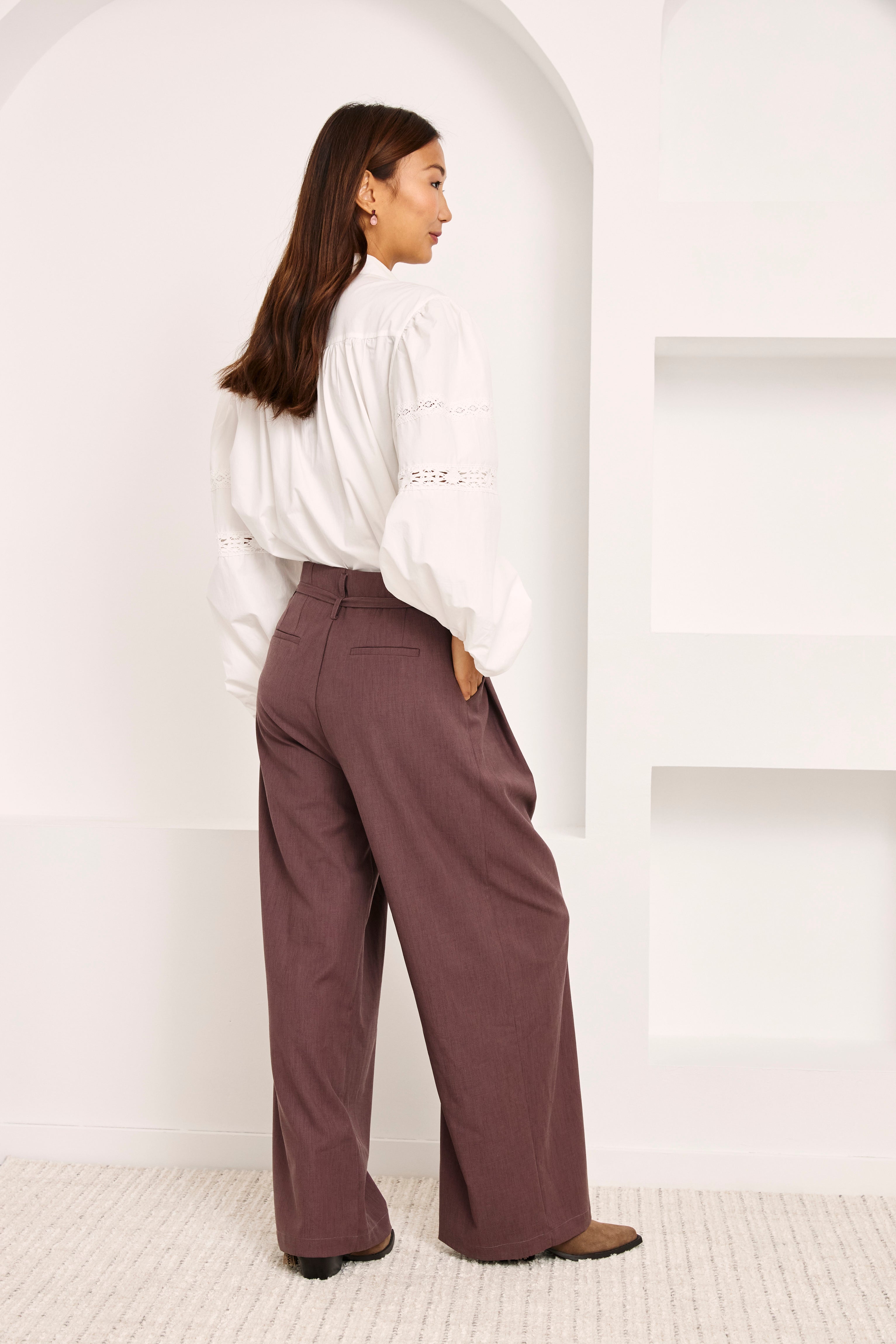 EMBROIDERED BLOUSE WITH PUFF SLEEVES - WHITE - WHITE