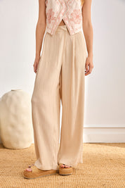 PANTALÓN PALAZZO SMOKED - CAMEL