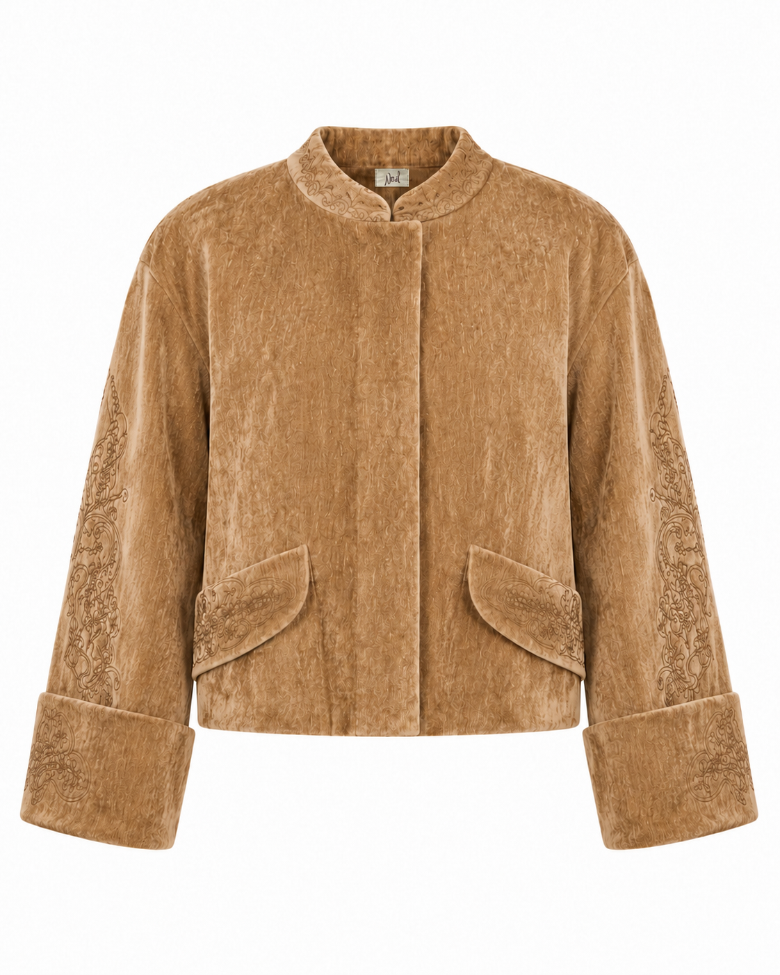 CHAQUETA TERCIOPELO MAO BORDADOS - CAMEL