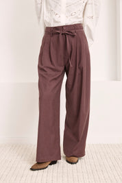 TAILORED TROUSERS WITH DARTS - MAUVE - MAUVE