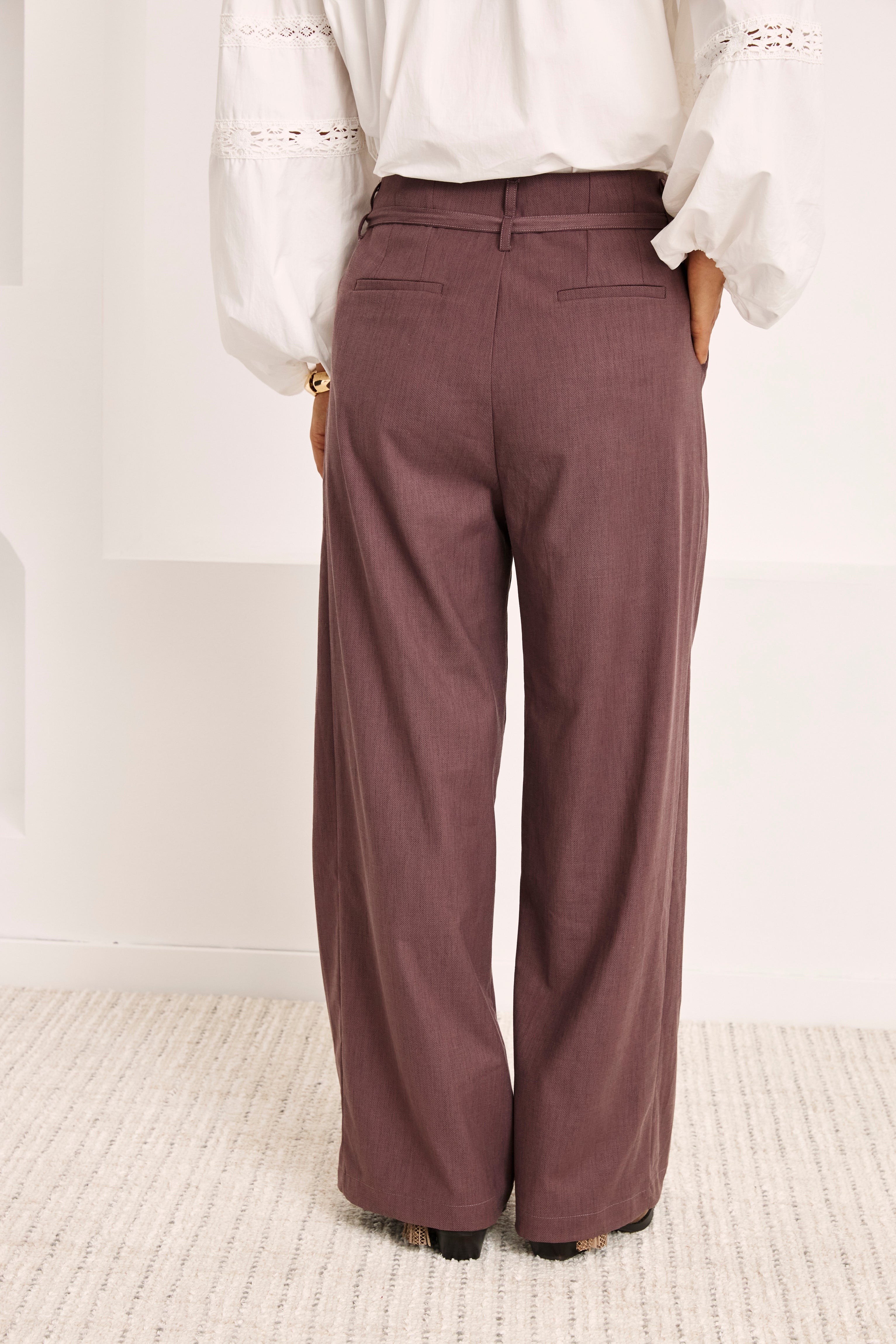 TAILORED TROUSERS WITH DARTS - MAUVE - MAUVE