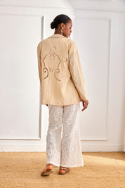 PANTALÓN PAISLEY BORDADO CALADOS - BLANCO