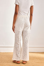 PANTALÓN PAISLEY BORDADO CALADOS - BLANCO