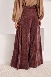 PANTALÓN PALAZZO PINZAS - MAUVE