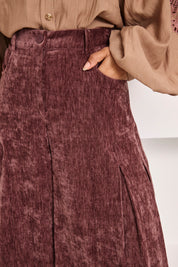 PANTALÓN PALAZZO PINZAS - MAUVE