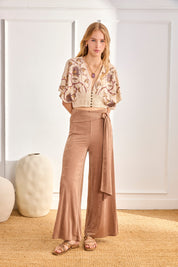 PANTALÓN ELÁSTICO LAZADA - CAMEL