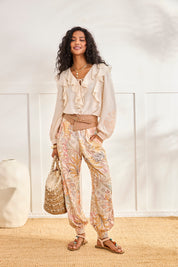 PANTALÓN ESTAMPADO TROPIC - CRUDO