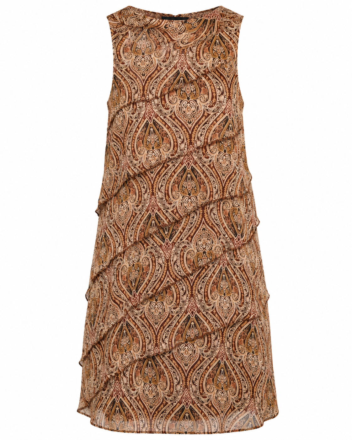 SHORT RUFFLED VELVET DRESS - CAMEL - CAMEL