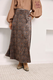 FALDA PAISLEY BOLSILLOS - TAUPE