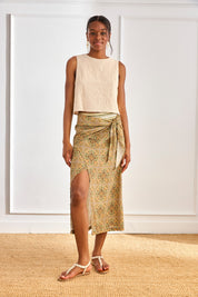 TOP PATTERN EMBROIDERY - CAMEL