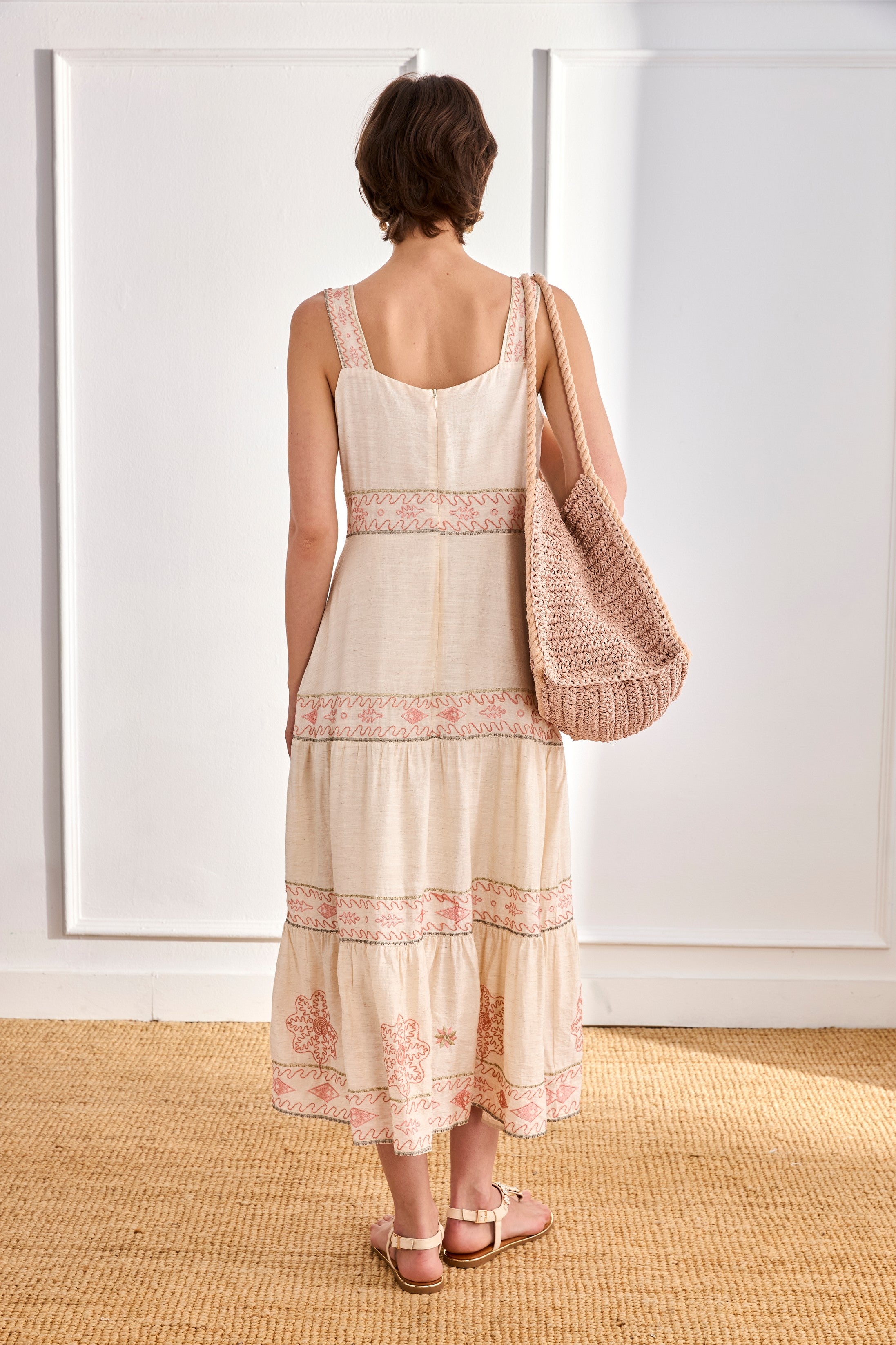 MULTICOLORED EMBROIDERED FLORAL DRESS - RAW – NKNnekane
