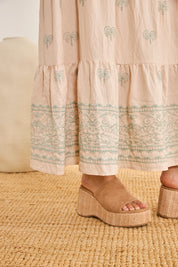 FALDA BORDADOS PALMERAS - CRUDO