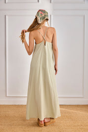 LACE SLIP DRESS - GREEN