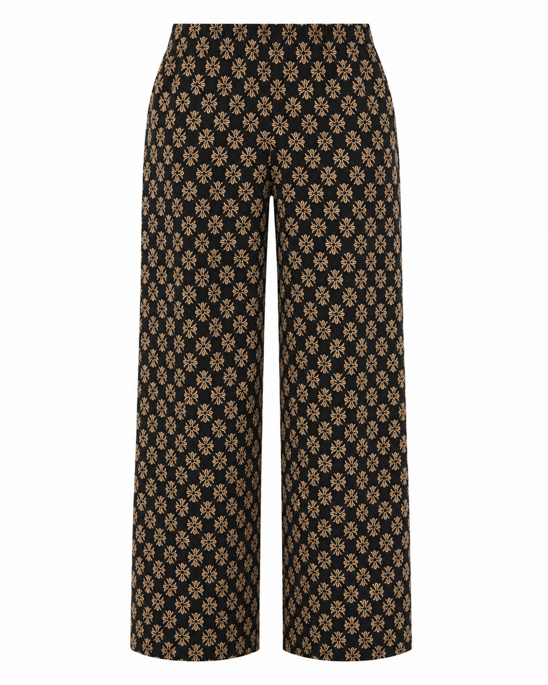 PANTALÓN JACQUARD FLORES HERÁLDICAS - NEGRO