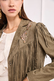 CHAQUETA ANTELINA FLECOS - CAQUI
