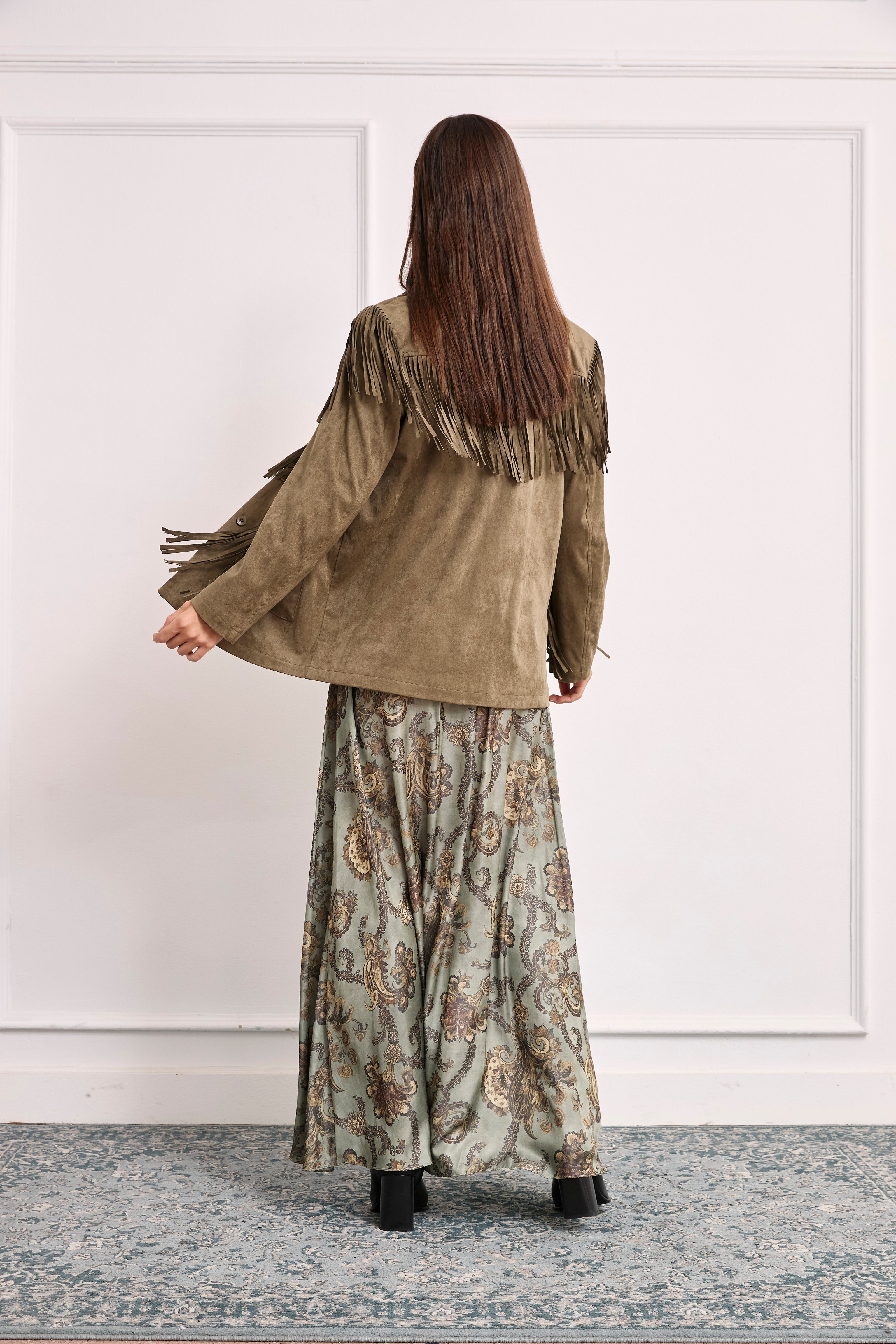 CHAQUETA ANTELINA FLECOS - CAQUI