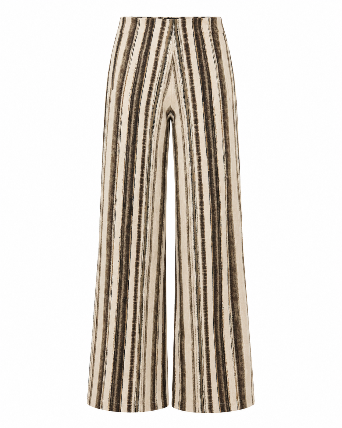 FLUID TROUSERS WITH BRUSHSTROKE STRIPES - IVORY - IVORY