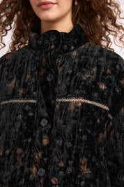 CHAQUETA BÓMBER TERCIOPELO ESTAMPADA - NEGRO