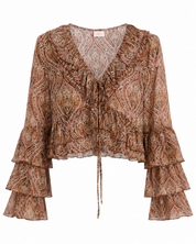 BLUSA PAISLEY VOLANTES - CAMEL
