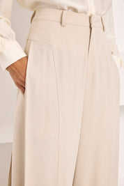 PANTALÓN SASTRE PALAZZO PINZAS - IVORY