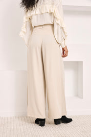 PANTALÓN SASTRE PALAZZO PINZAS - IVORY