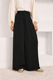 PANTALÓN SASTRE PALAZZO PINZAS - NEGRO