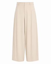 TAILORED PALAZZO PANTS WITH PLEATS - IVORY - CAMEL