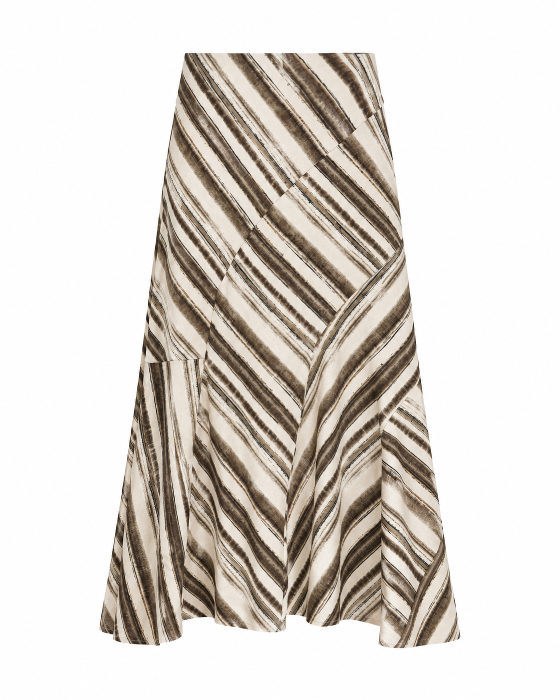 ASYMMETRICAL SKIRT BRUSHSTROKE STRIPES - IVORY - IVORY