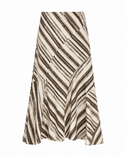 ASYMMETRICAL SKIRT BRUSHSTROKE STRIPES - IVORY - IVORY