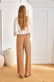 LINEN BLOUSE WITH OPENWORK - RAW