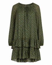 VESTIDO CORTO PATTERN FLORAL - VERDE
