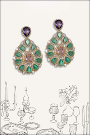 PENDIENTES PIEDRAS MULTICOLOR - PINK