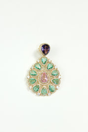 PENDIENTES PIEDRAS MULTICOLOR - PINK