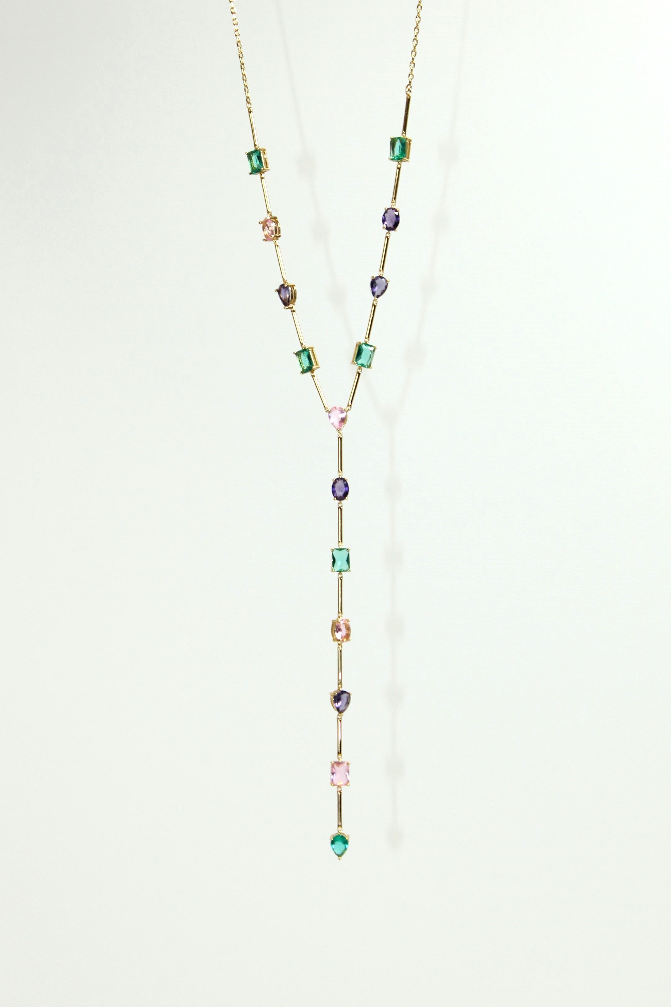 COLLAR PIEDRAS MULTICOLOR - PINK