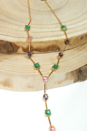 COLLAR PIEDRAS MULTICOLOR - PINK