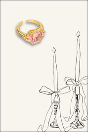 ANILLO PIEDRAS CORAZONES - PINK