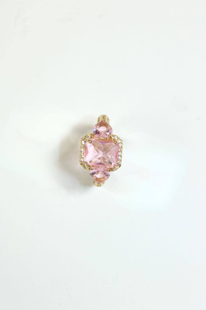ANILLO PIEDRAS CORAZONES - PINK
