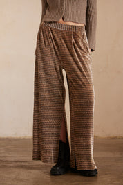 Flowing knit trousers - Taupe