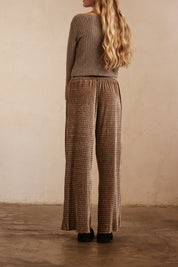 Flowing knit trousers - Taupe