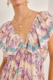 VESTIDO ESTAMPADO IKAT - VIOLETA