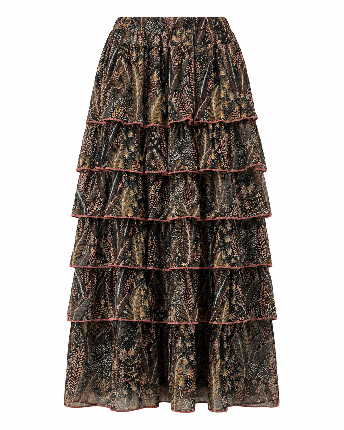 FALDA ESTAMPADA VOLANTES - GRIS