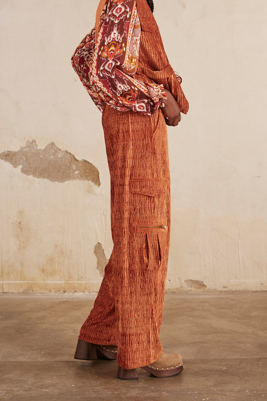 PANTALON RECTO CARGO - BRICK